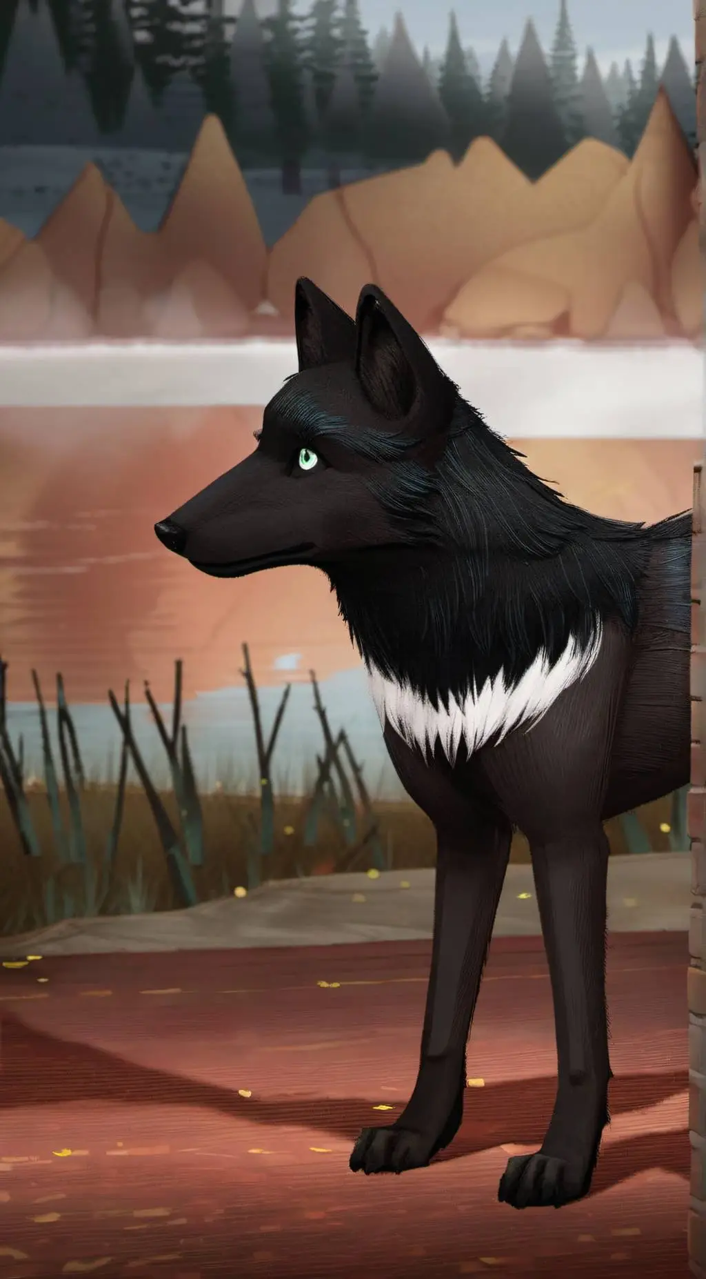 ai character: wolf background