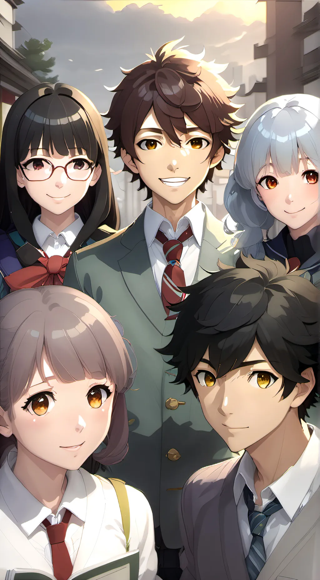 ai character: group of friends  background