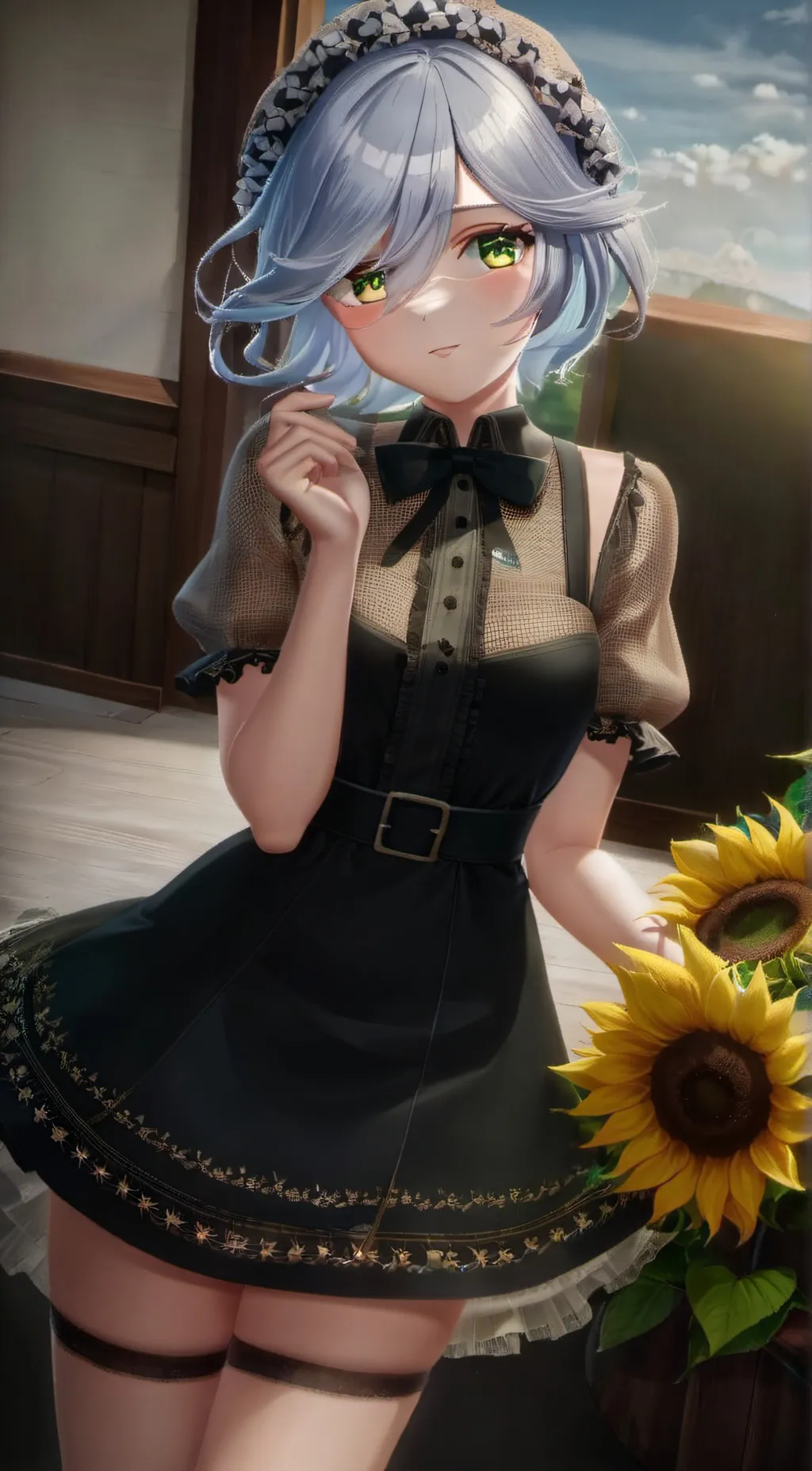 ai character: Violet background