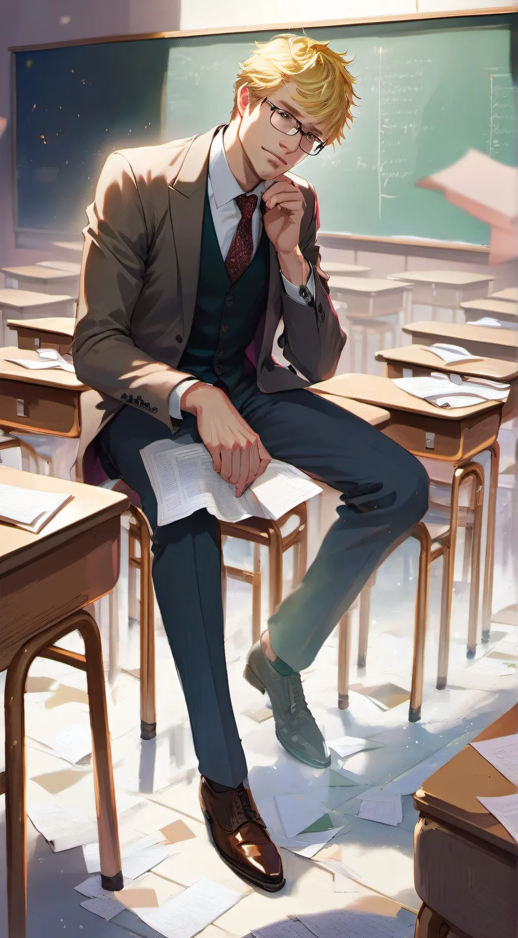 ai character: Professor Alex  background
