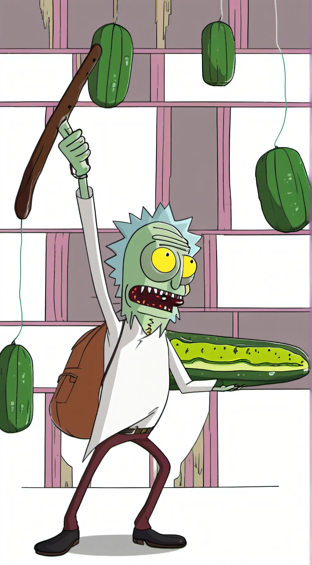ai character: Pickle Rick background