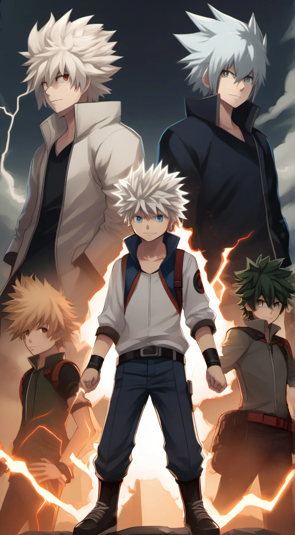 ai character: ash bakugou deku  background