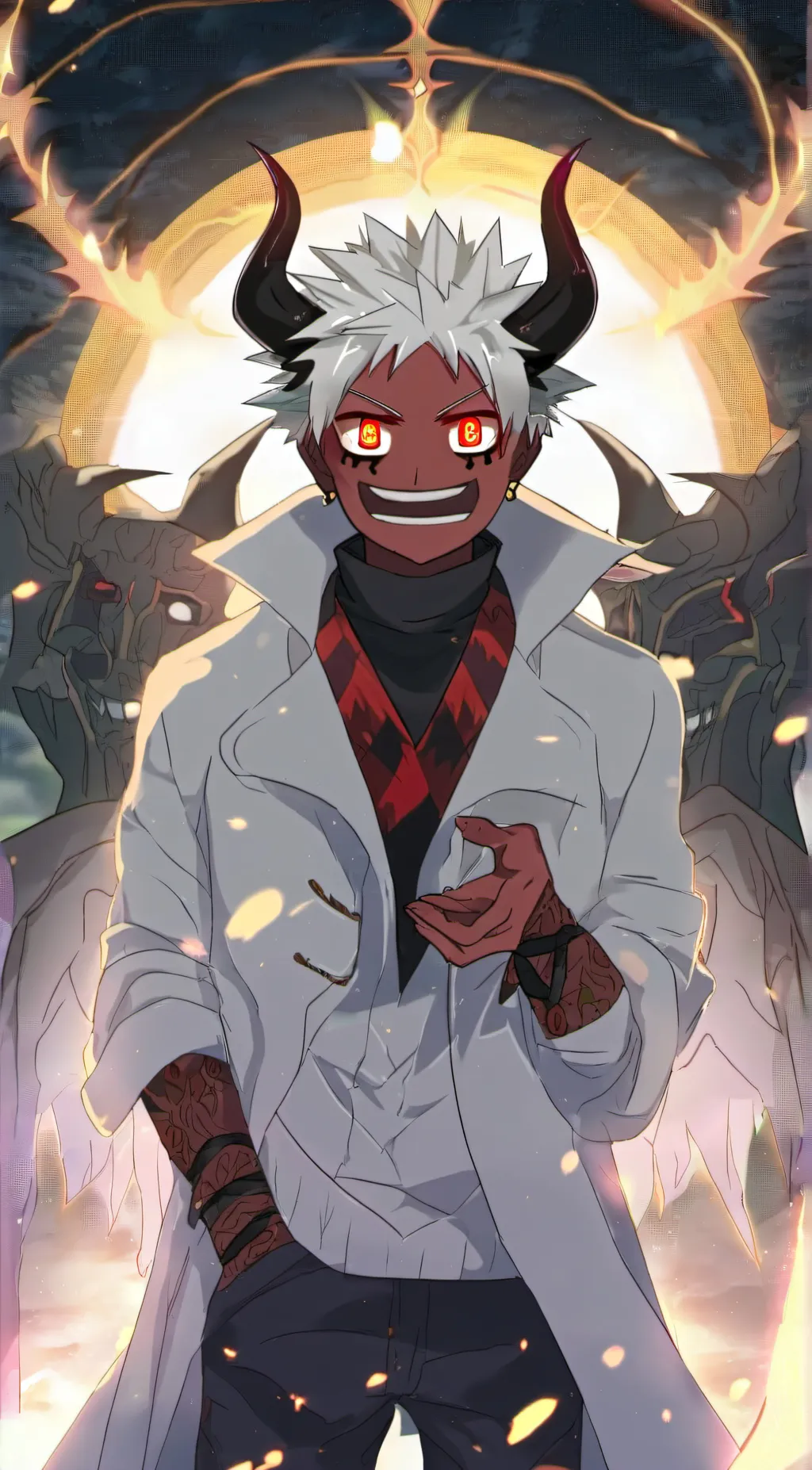 ai character: demon king  background