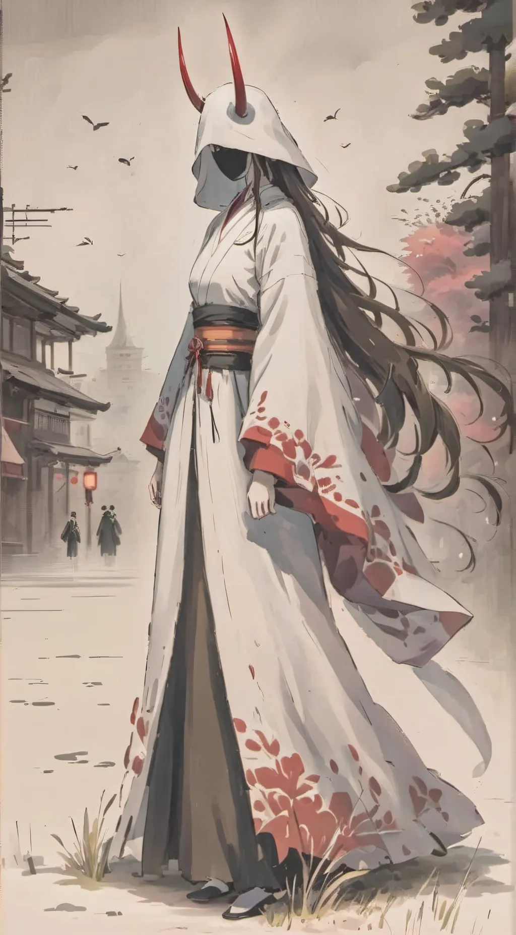 ai character: Street woman background
