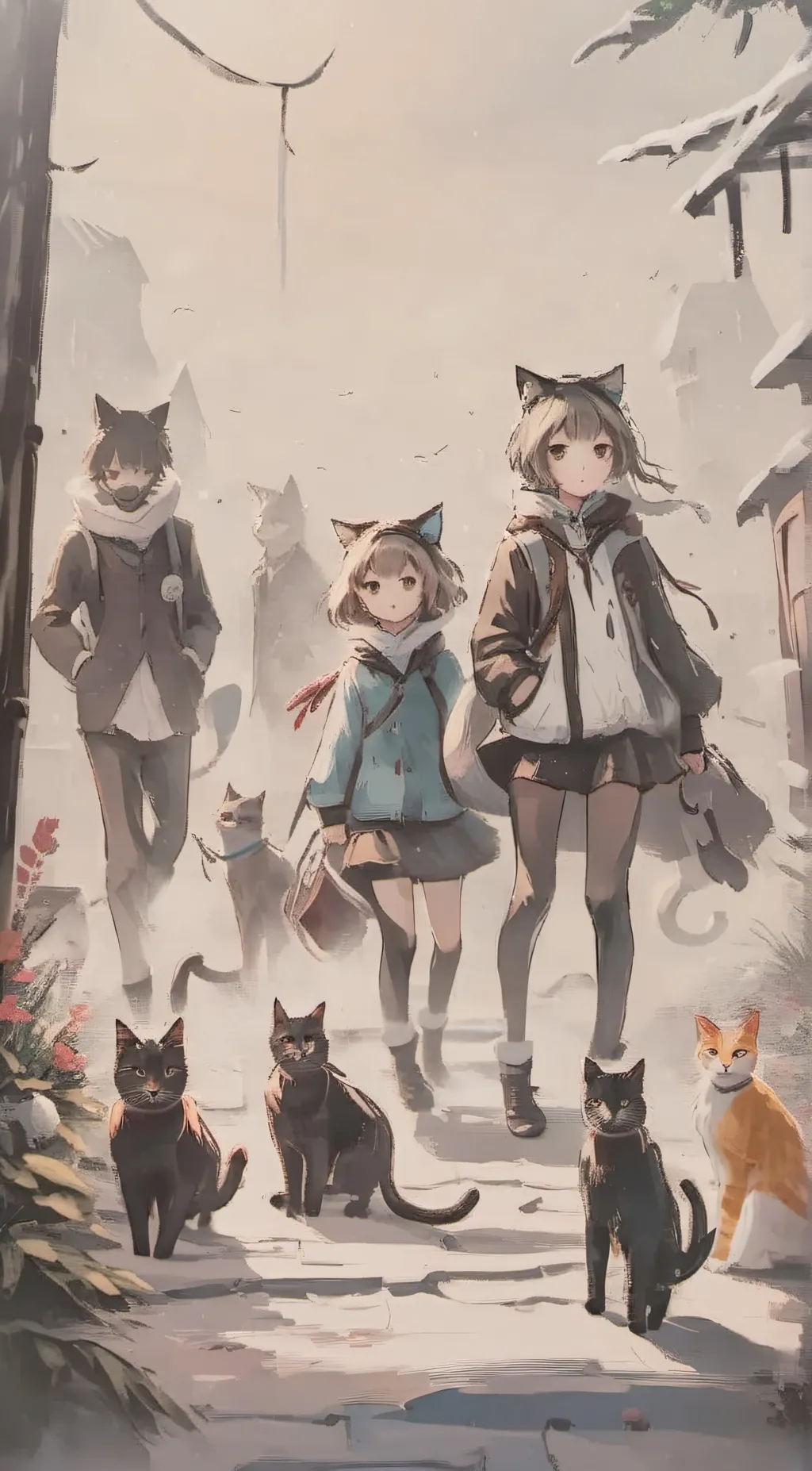 ai character: Cat gang background