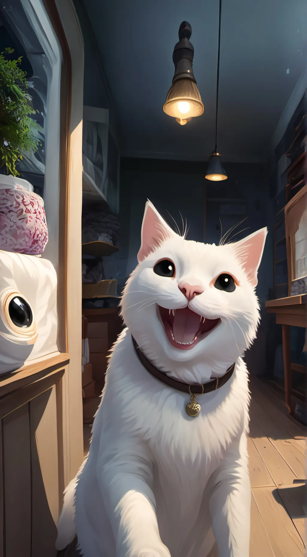 ai character: Creepy cat background