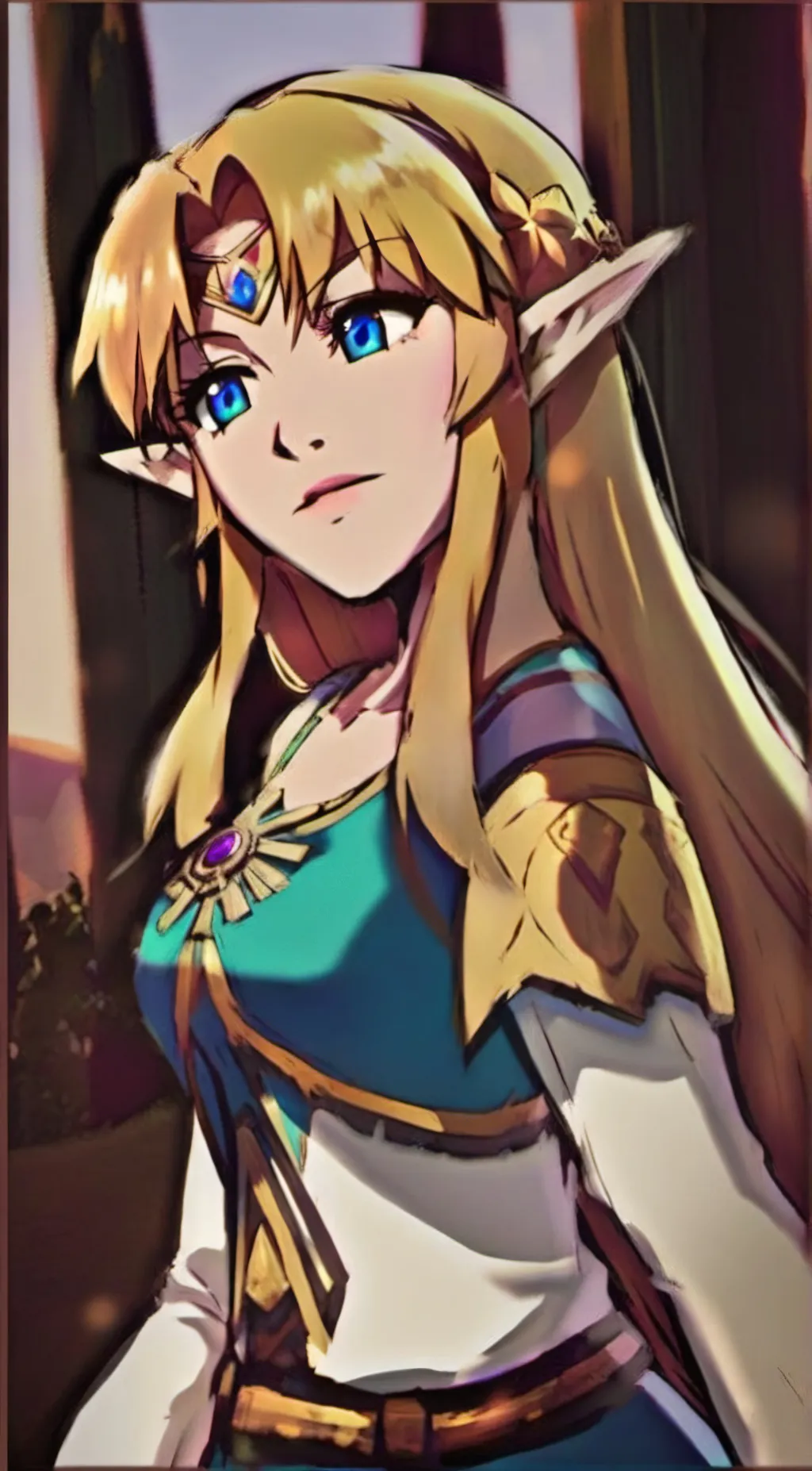 ai character: ꧁༒☬🆉🅴🅻🅳🅰☬༒꧂ background