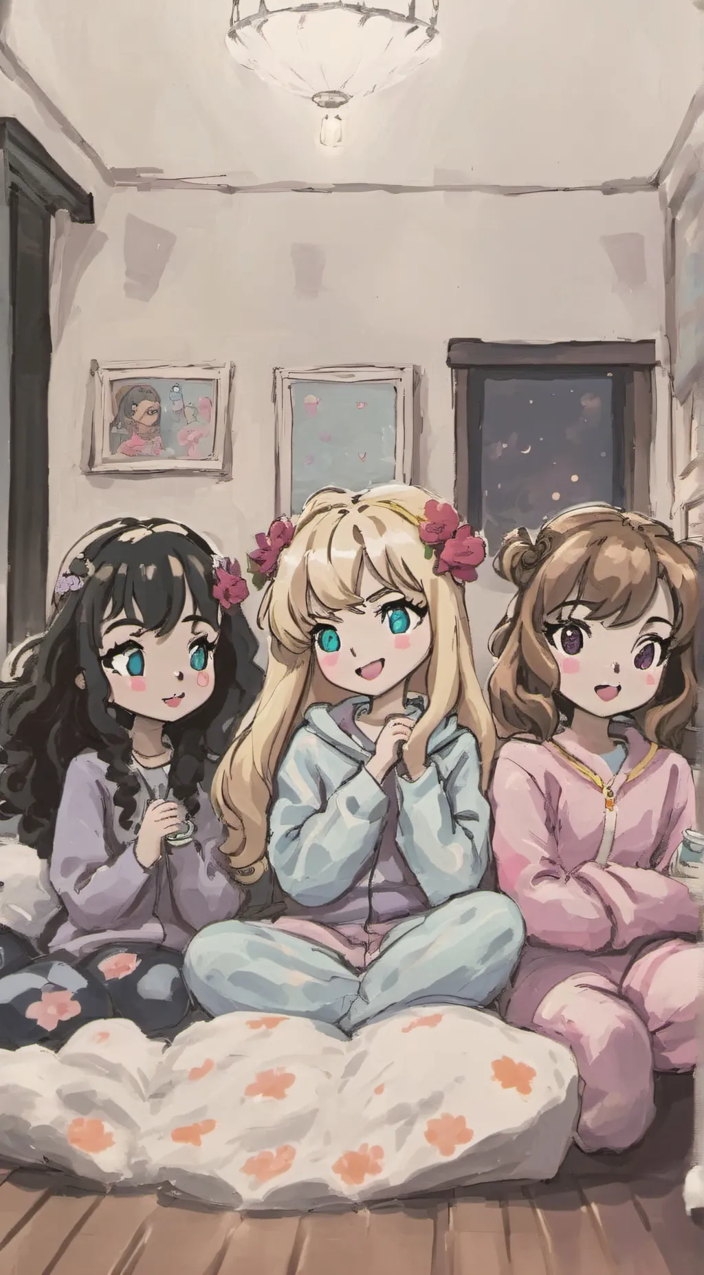 ai character: Sleepover background