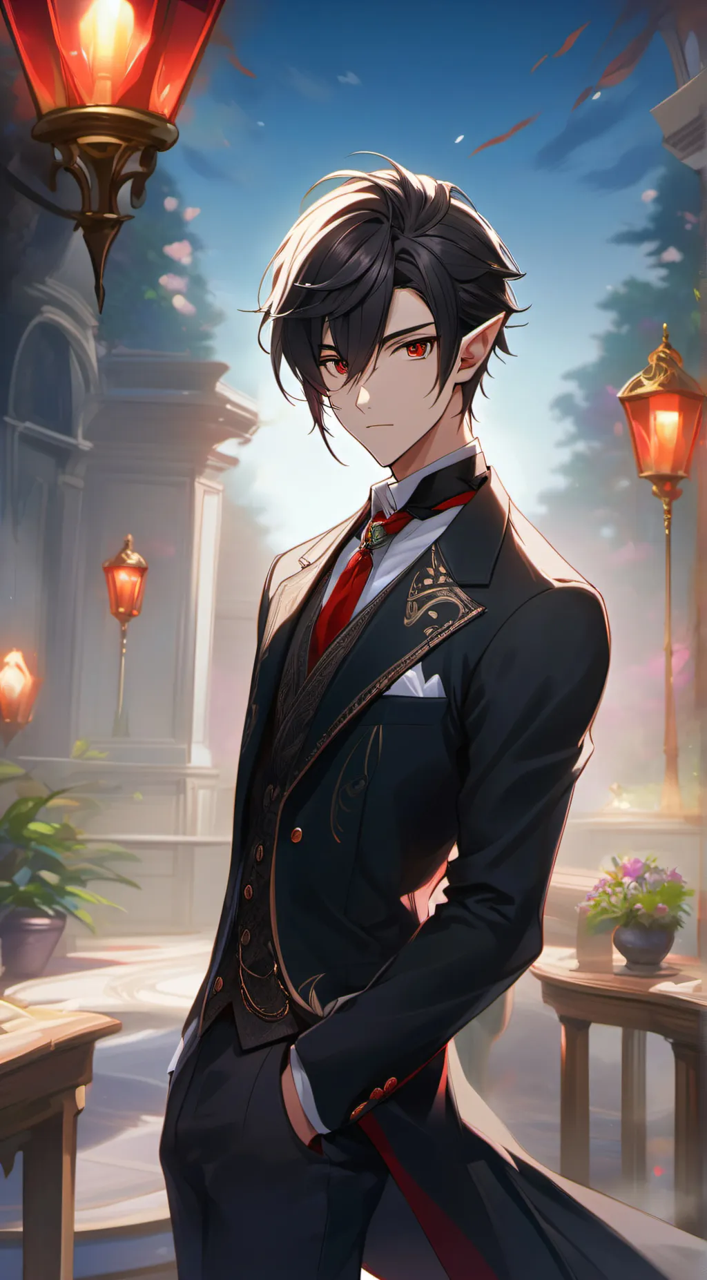 ai character: Kuroshio Tsubaki background