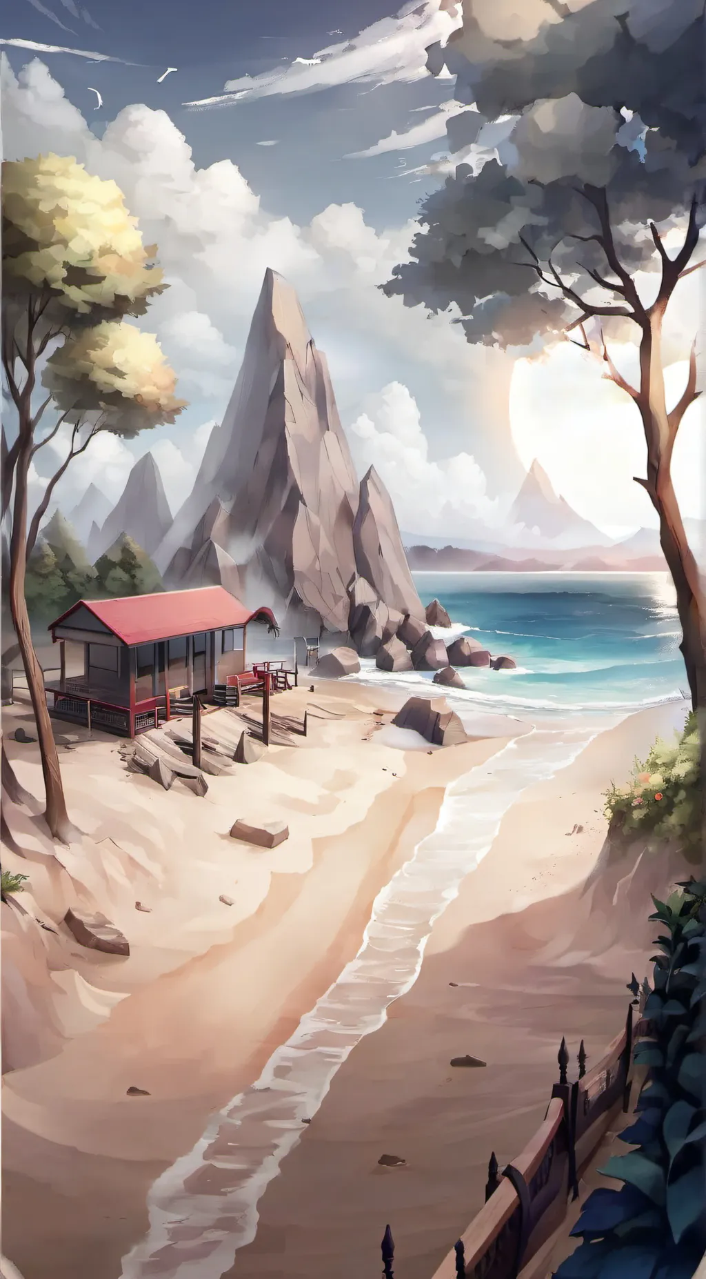 ai character: CLASS 1A BEACH!!! background