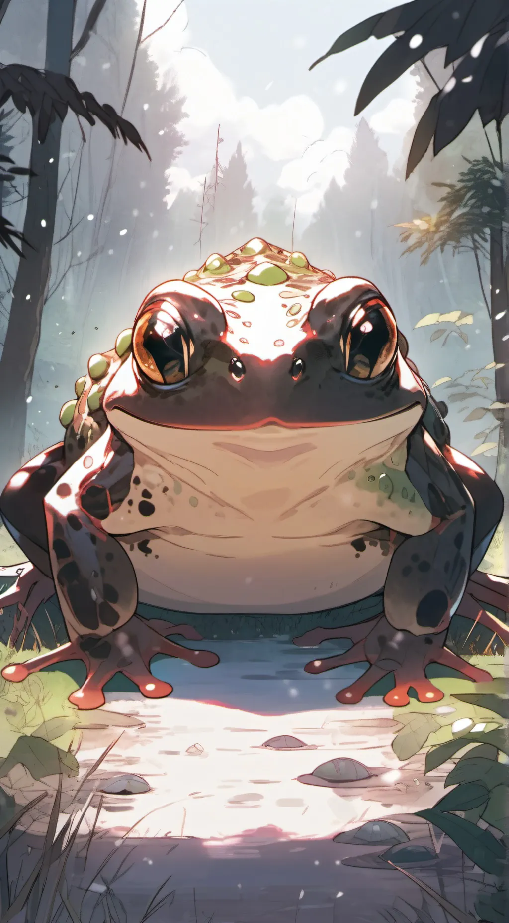 ai character: frog beast background