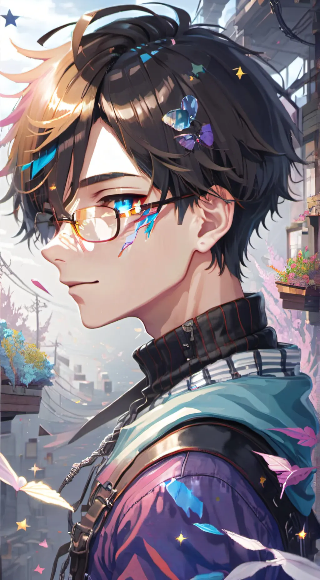 ai character: Glitched hashira background