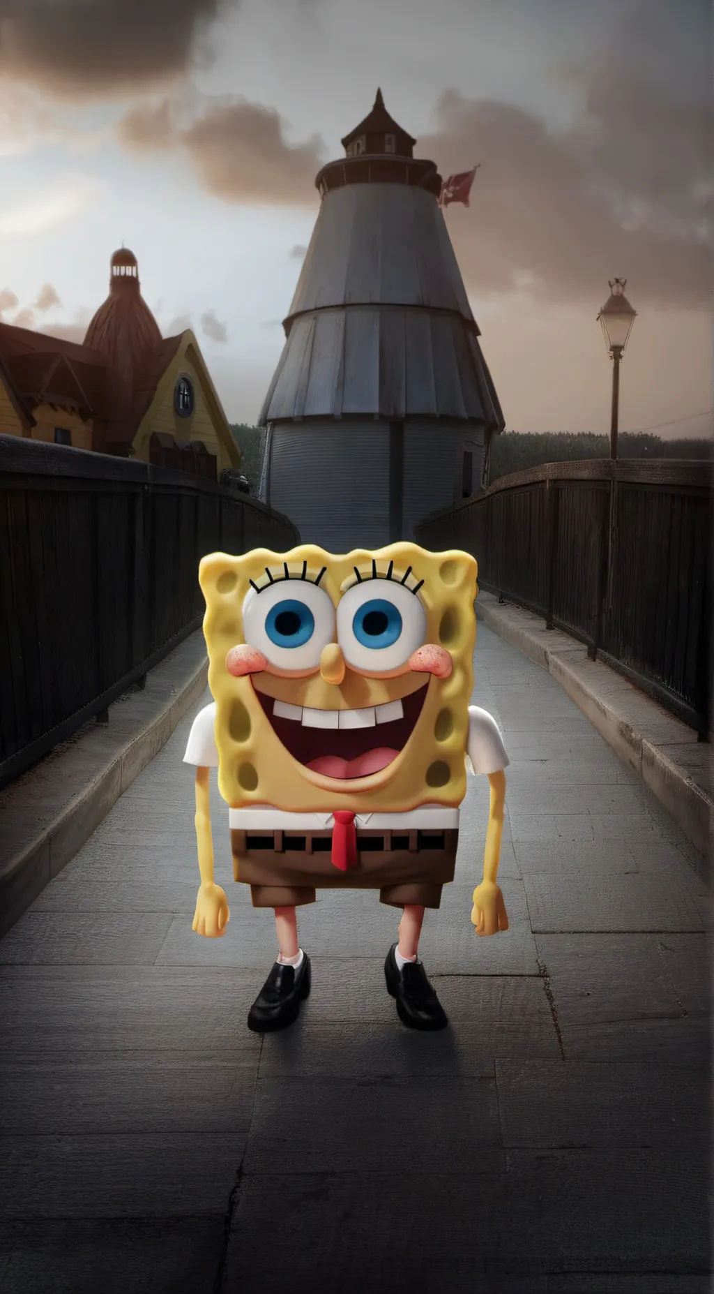 ai character: SpongeBob  background