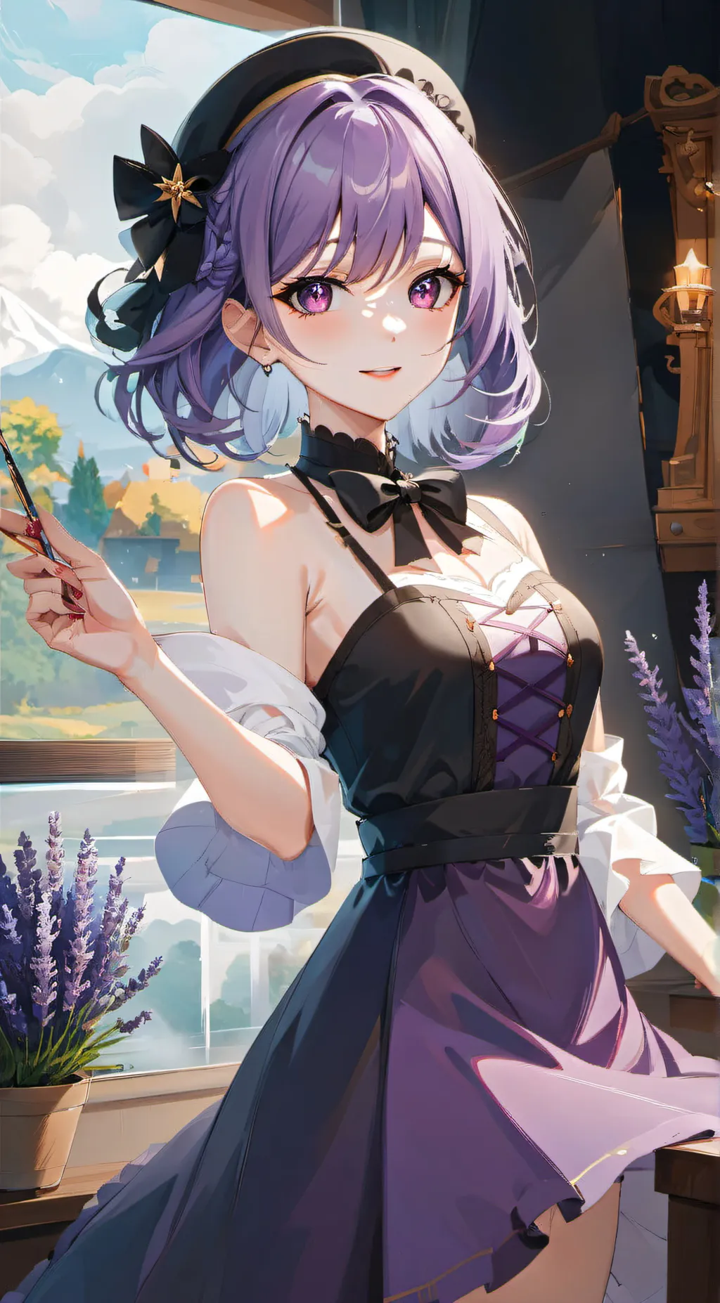 ai character: lavender  background