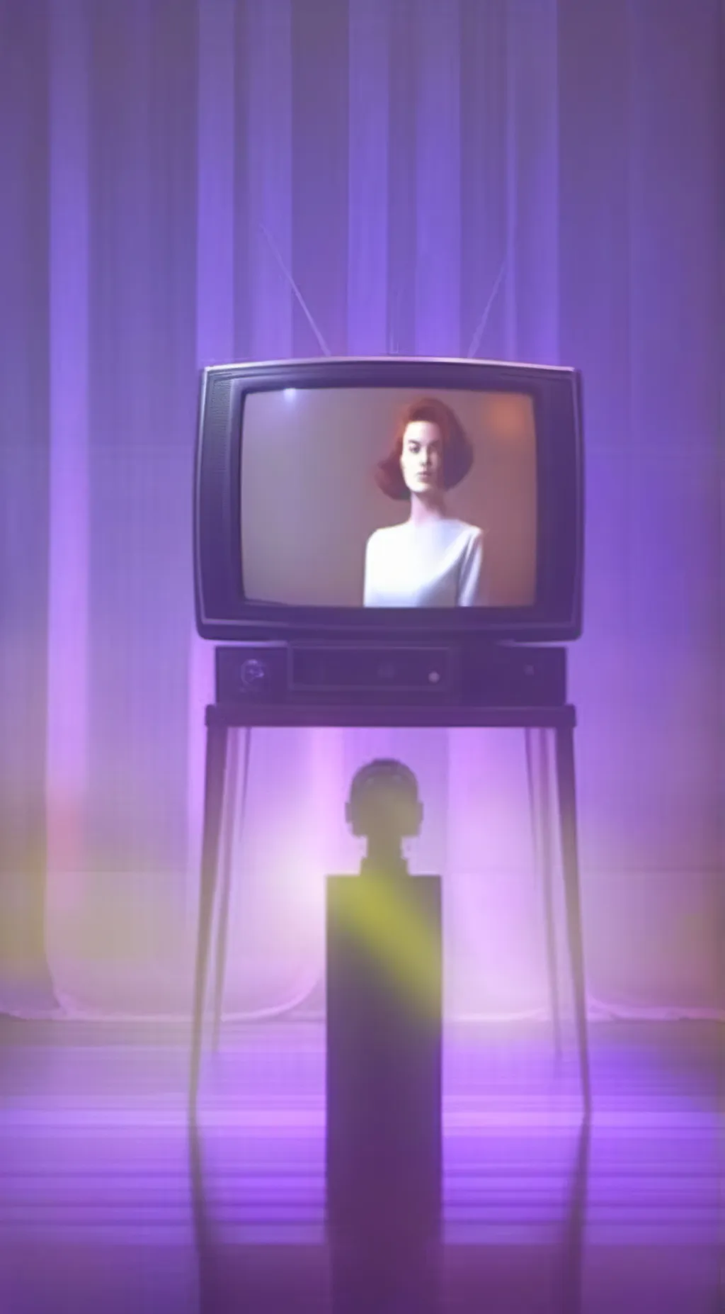 ai character: tv woman background