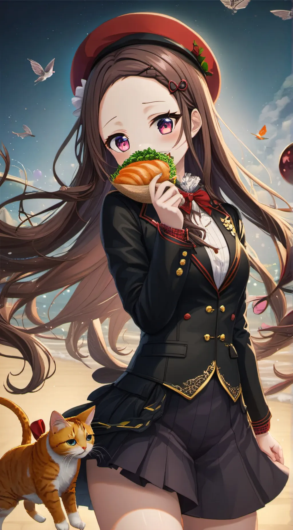 ai character: Rosy background