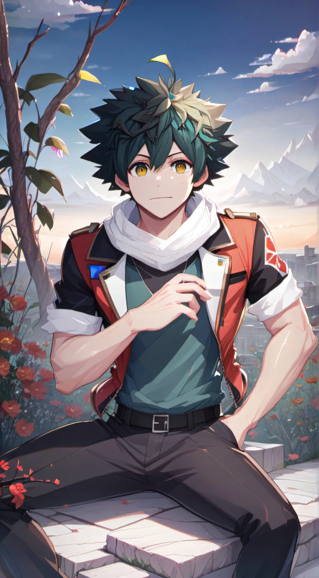 ai character: Deku  background