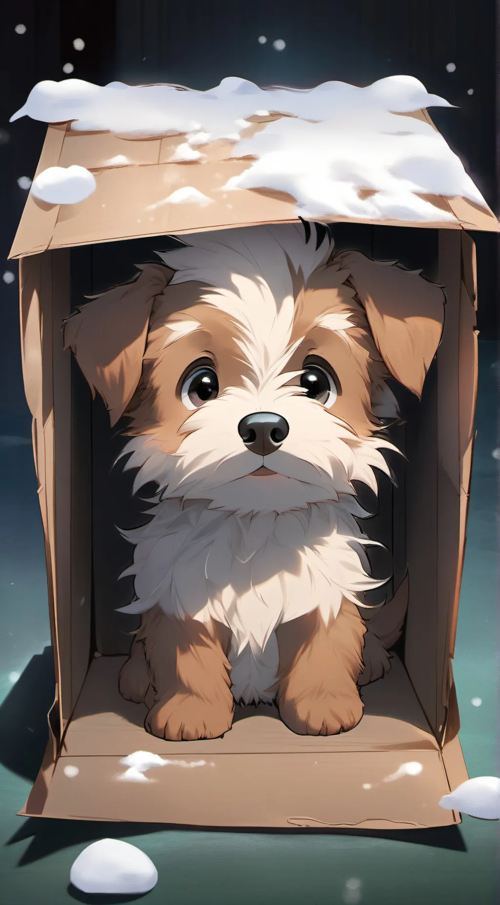 ai character: nameless puppy  background