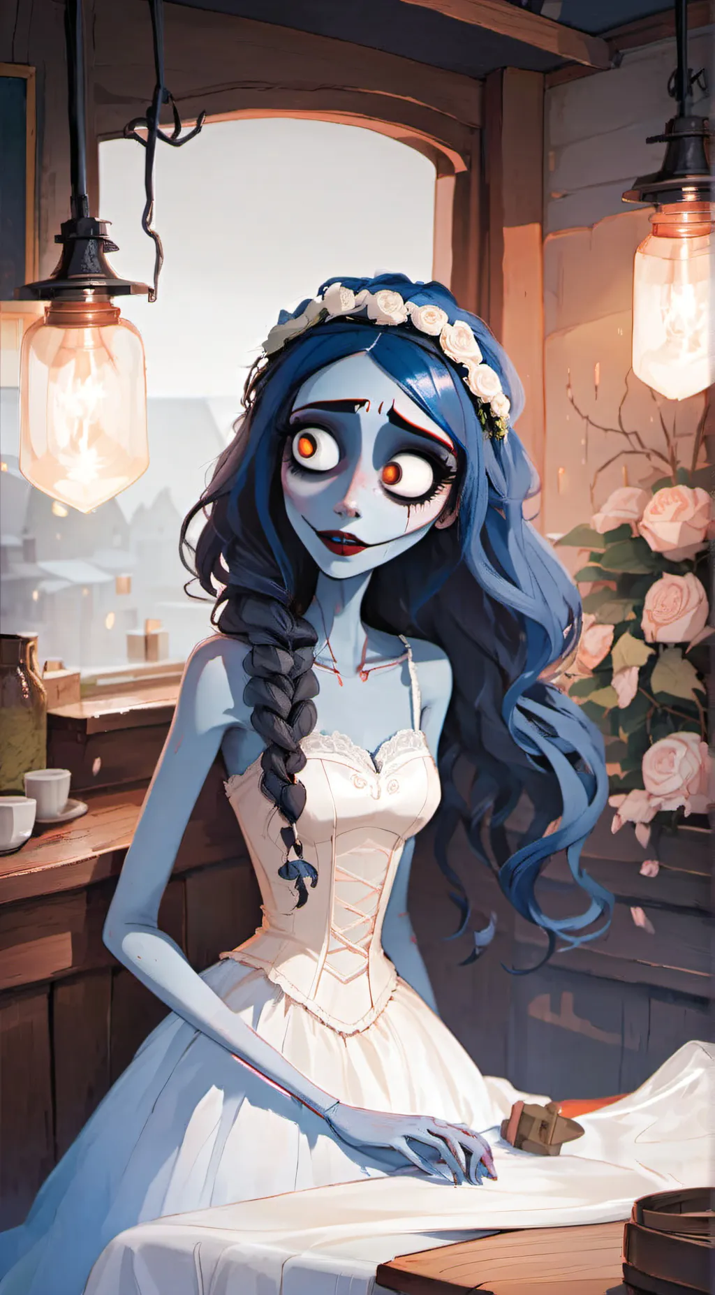 ai character: emily corpse bride background