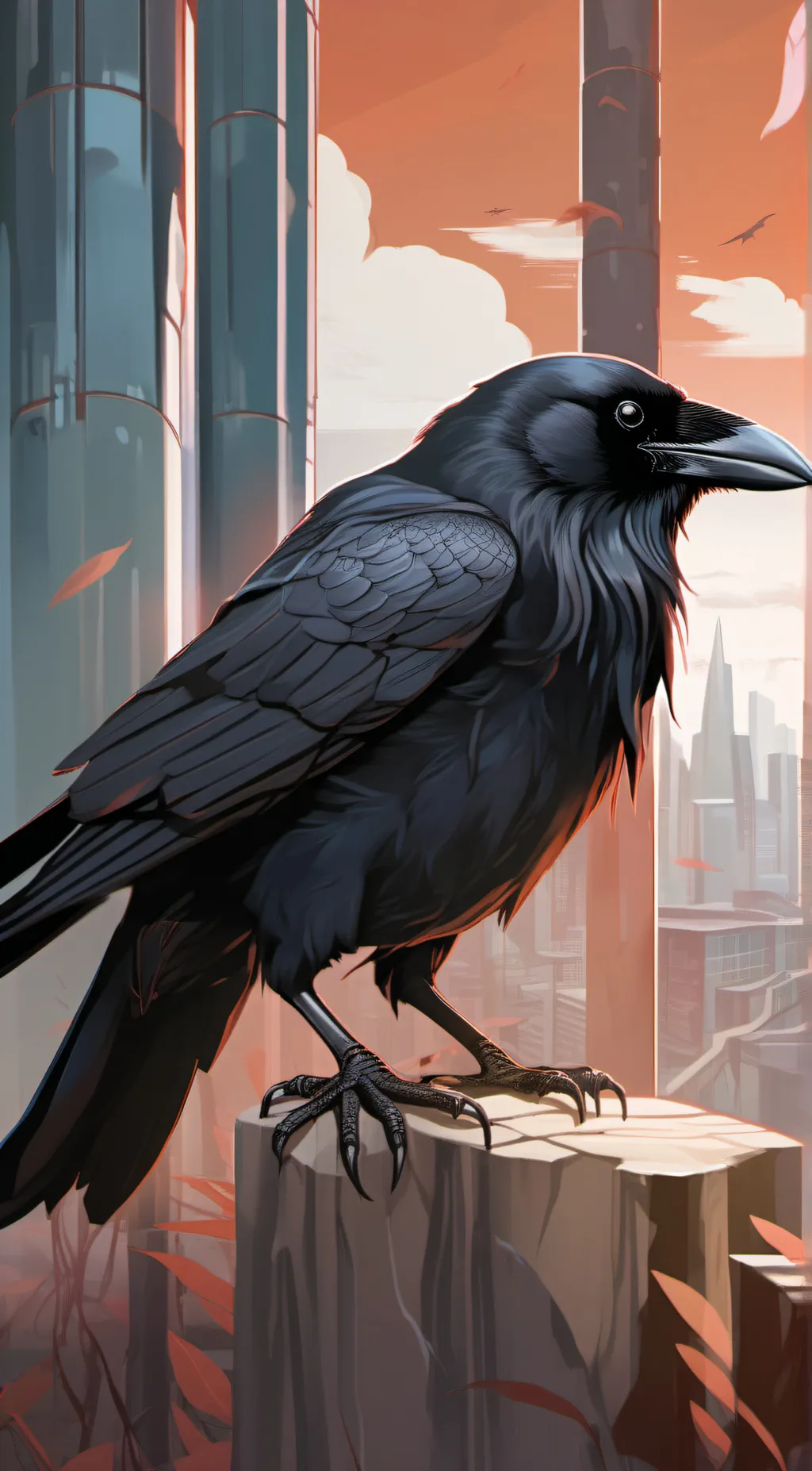 ai character: crow background