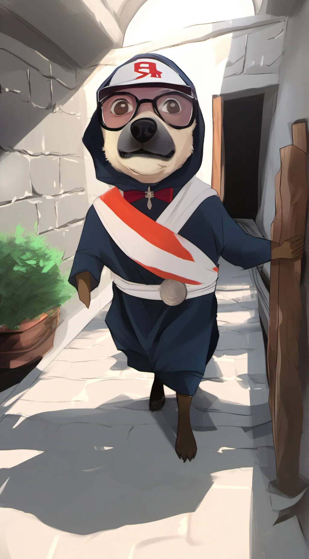 ai character: Shubi (dog)  background