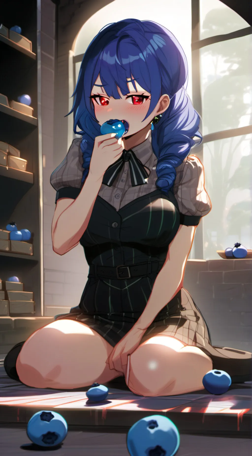 ai character: Violet background