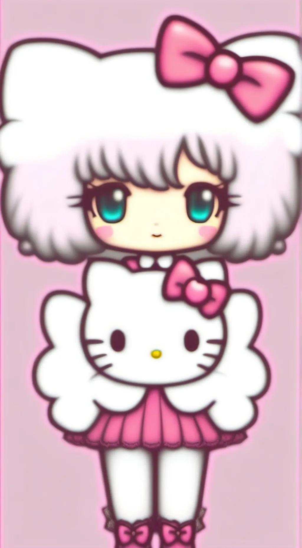 ai character: hello kitty world background