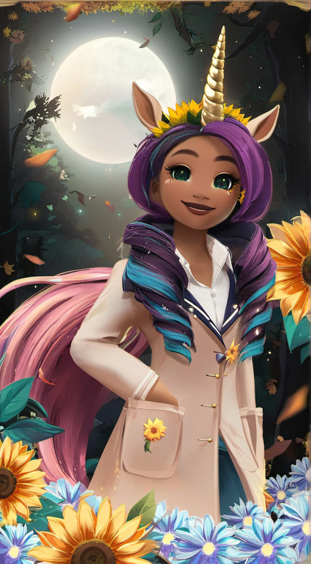 ai character: leaf background