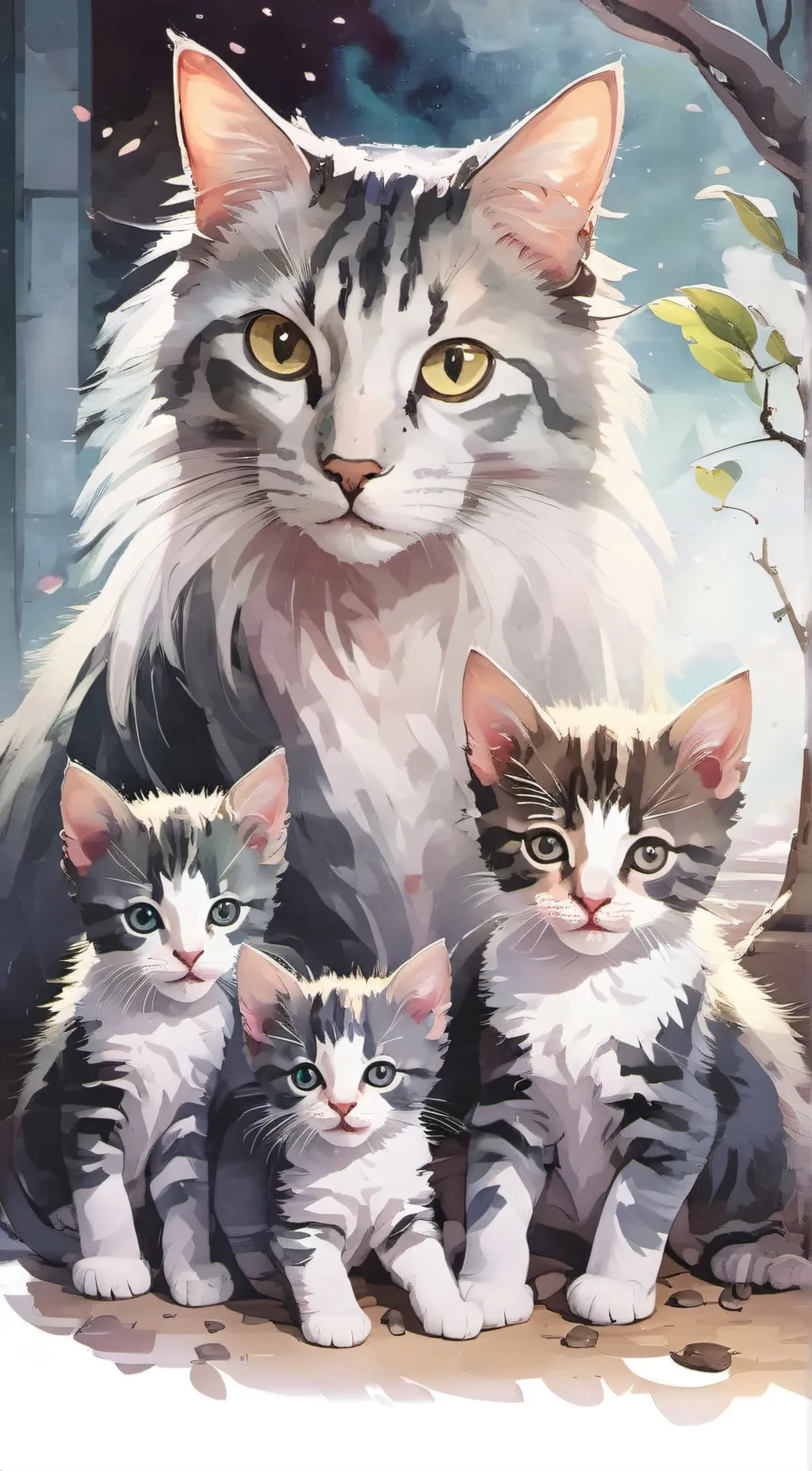 ai character: Mama Cat background