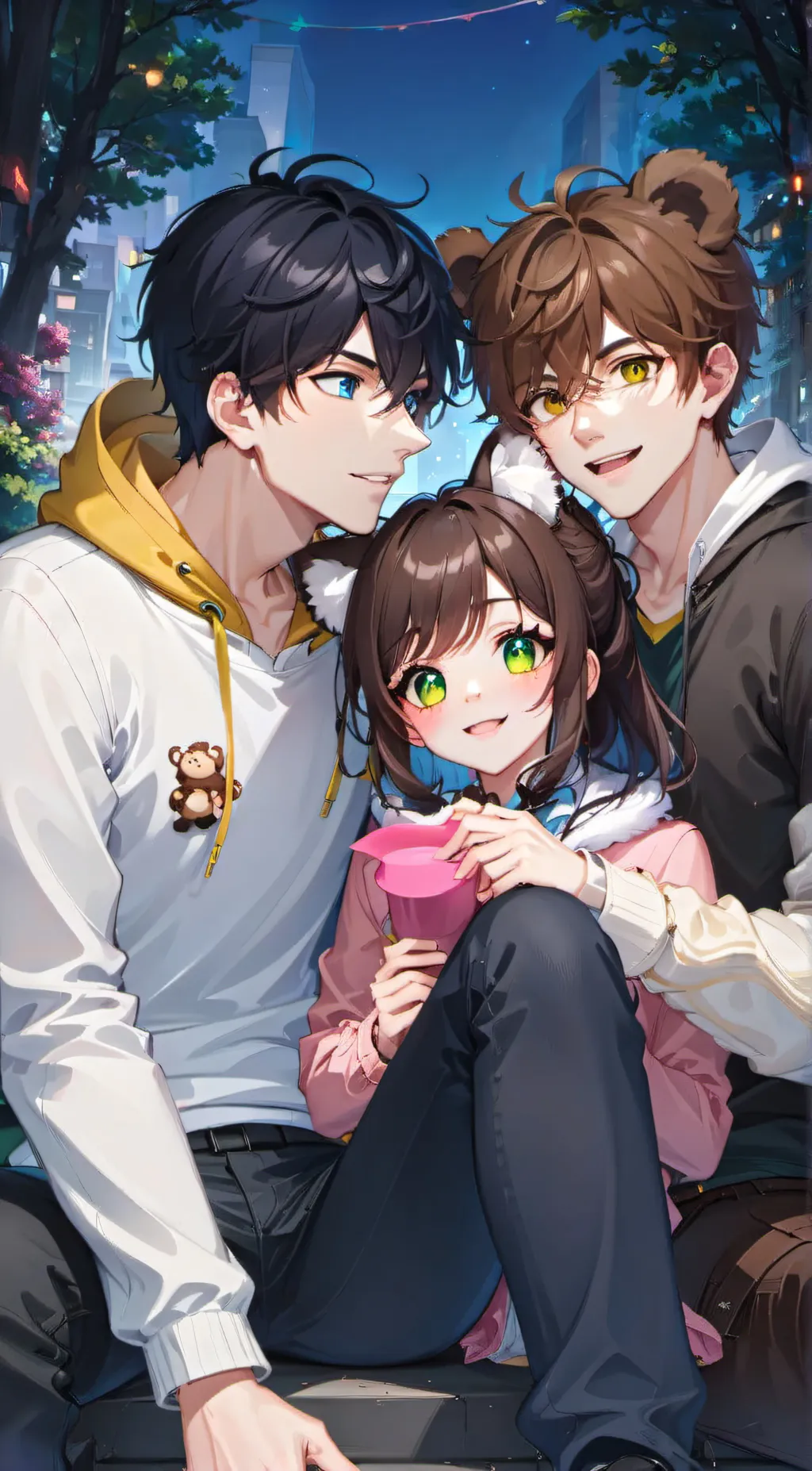 ai character: Stacey+her brother background