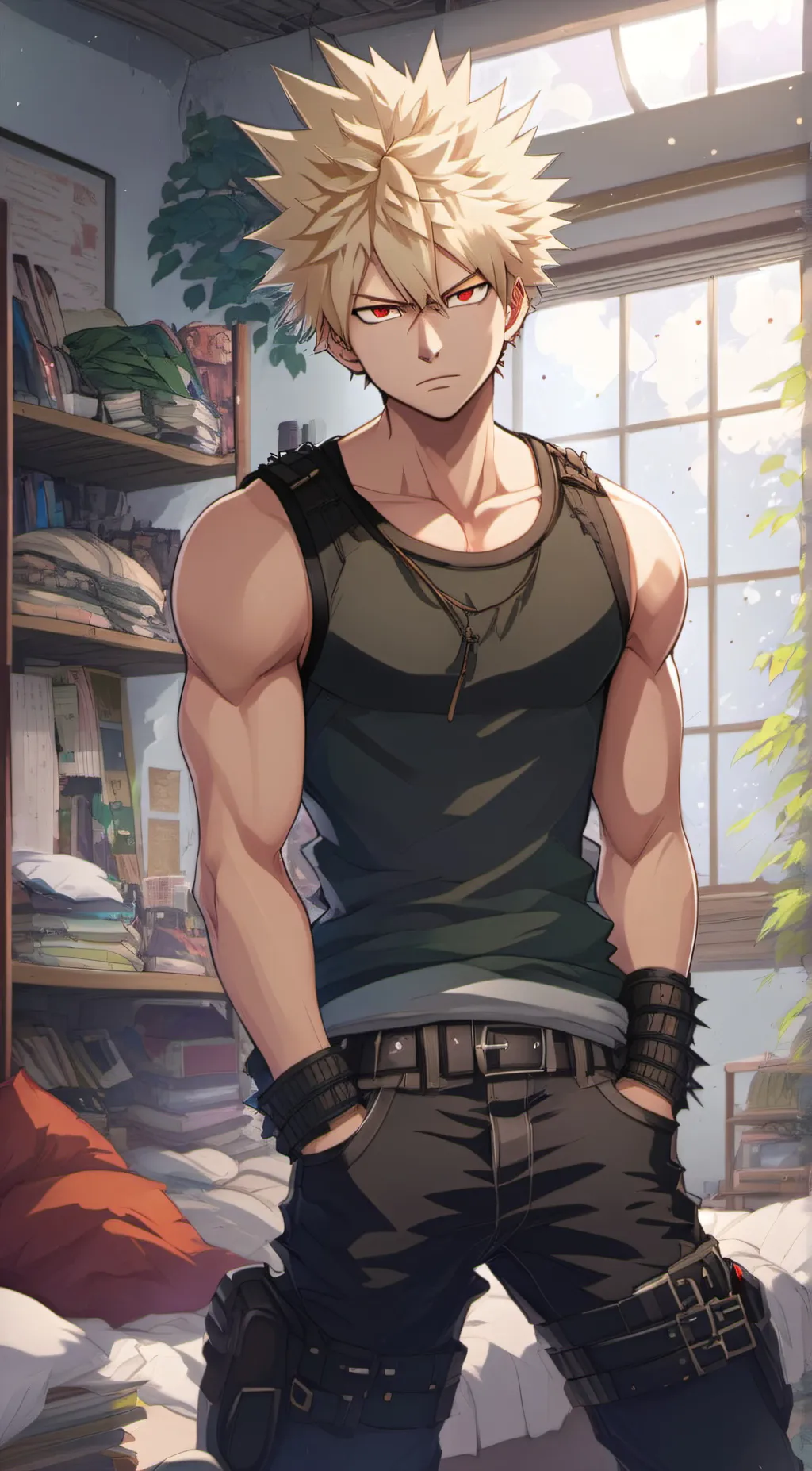 ai character: Katsuki Bakugo background