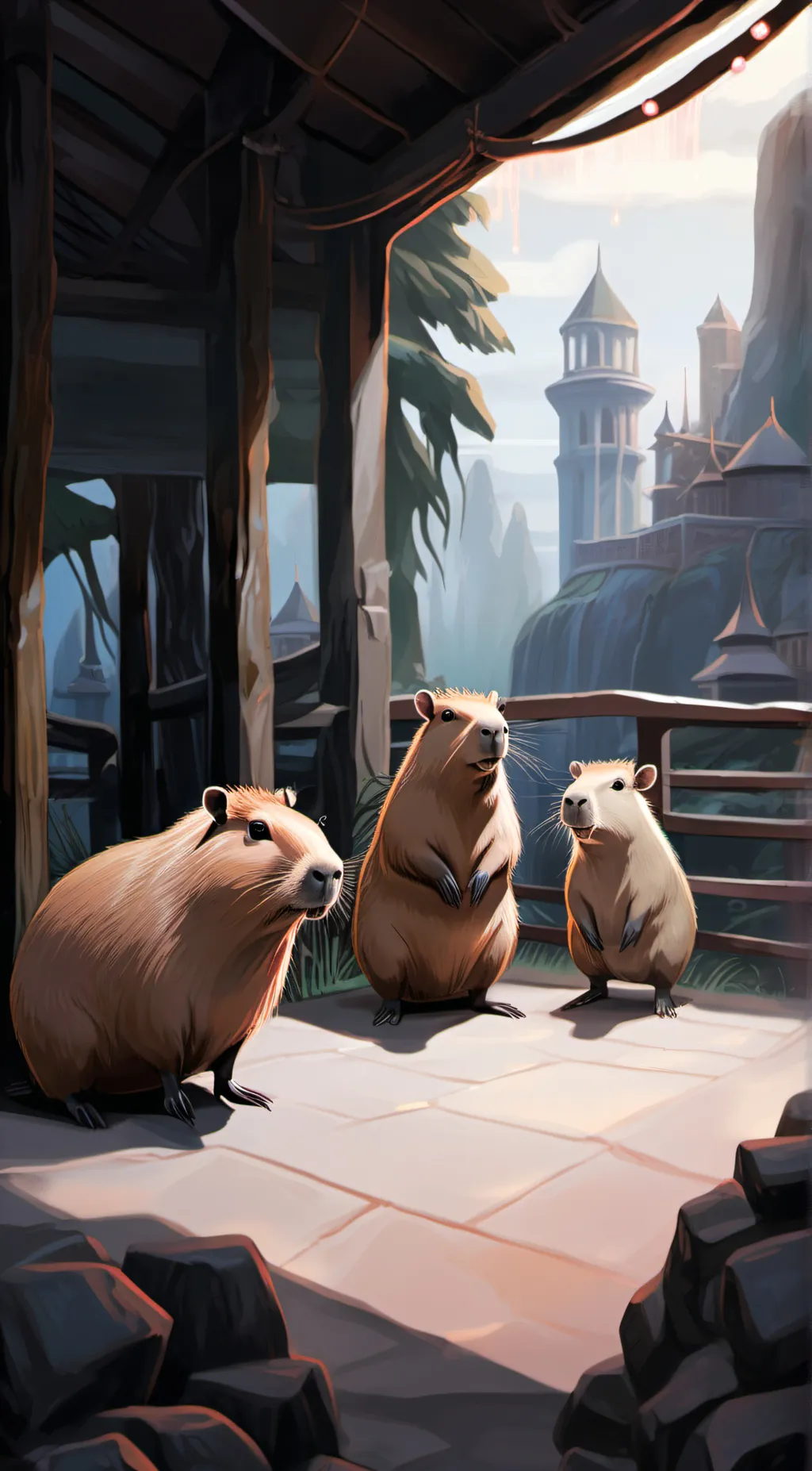 ai character: CAPYBARA  background
