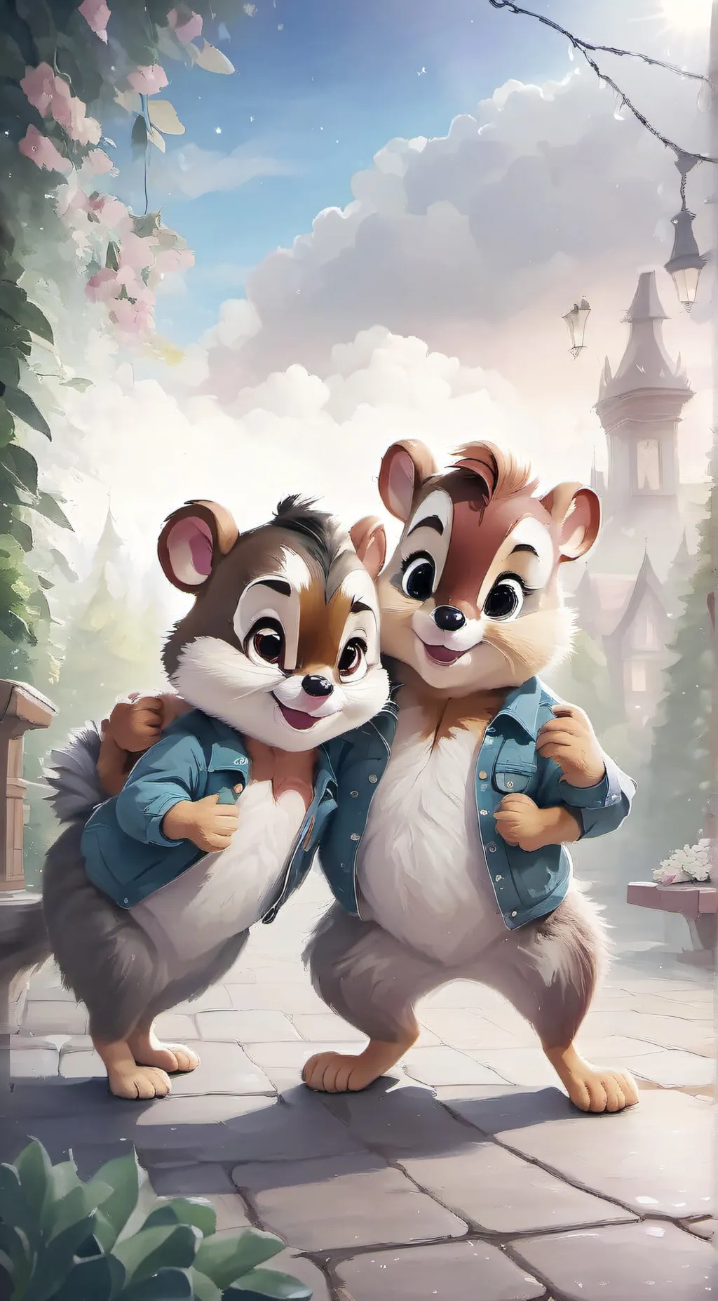 ai character: Chip"n"dale background