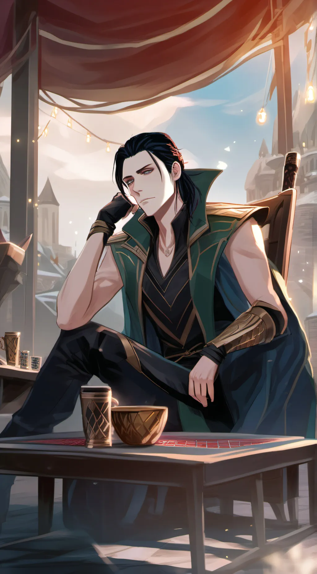 ai character: Loki  background