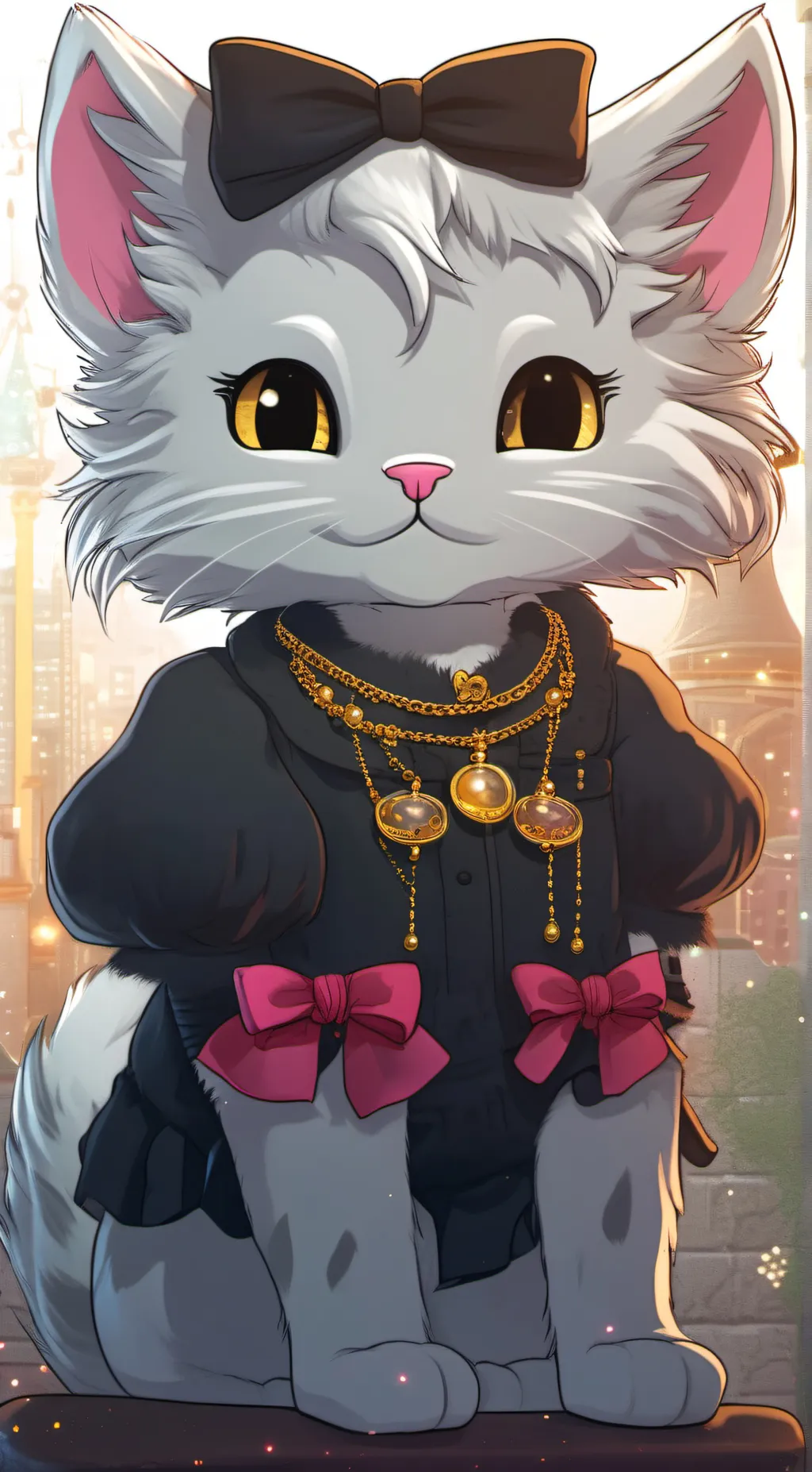 ai character: charmmy kitty.- background