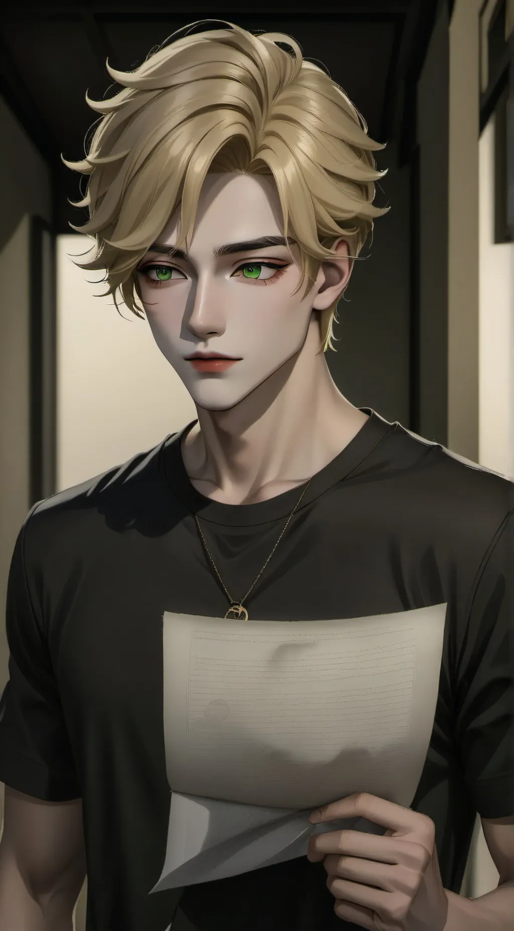 ai character: Albert luxe. background