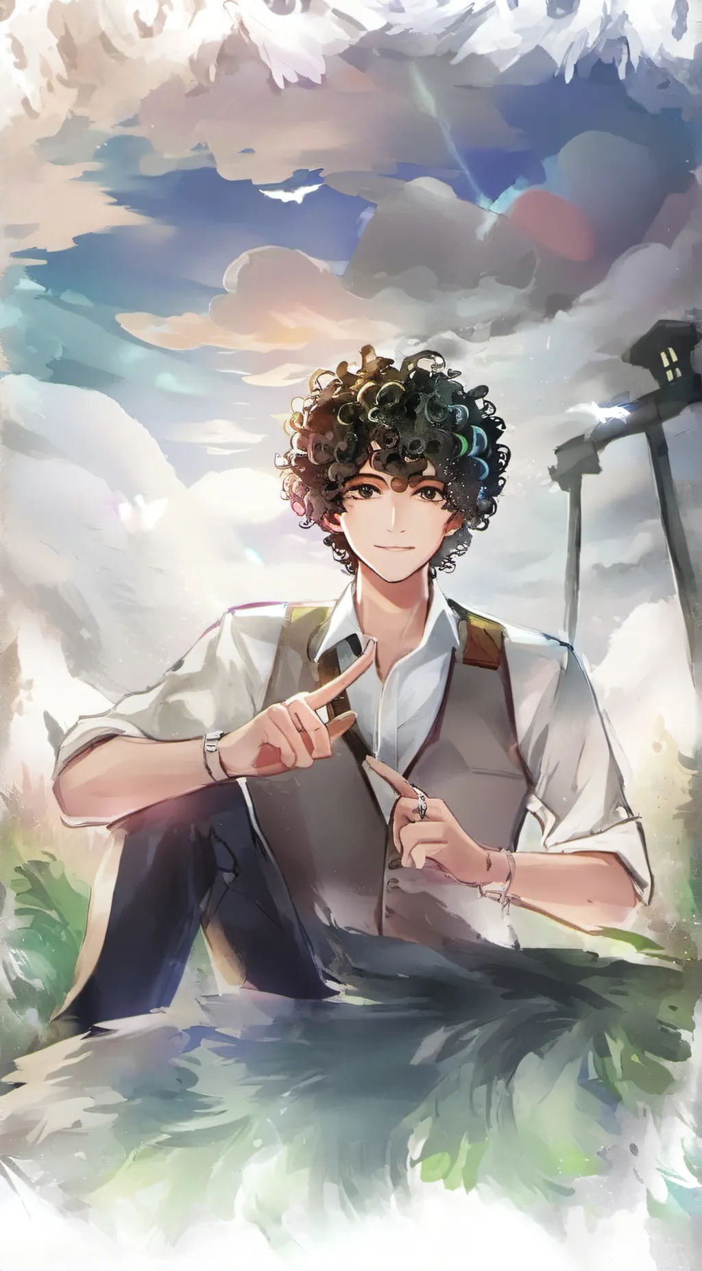 ai character: Jmancurly  background