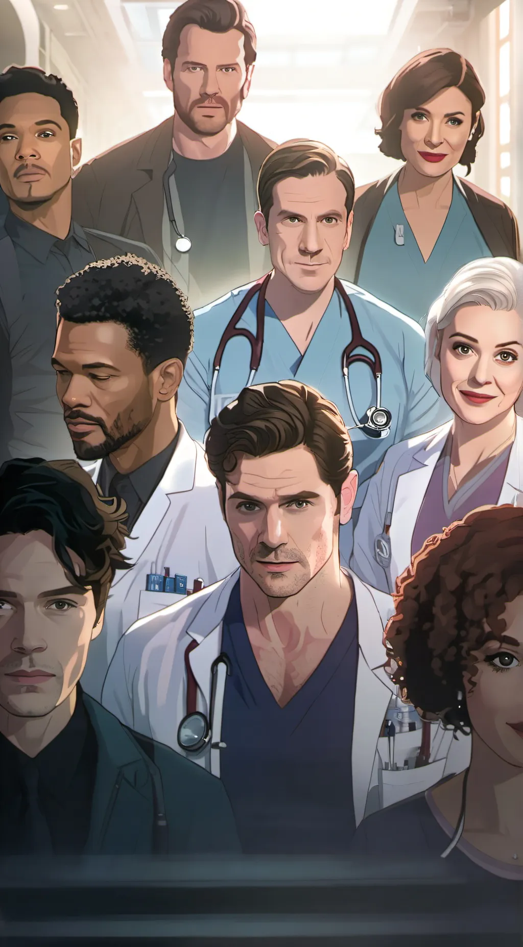 ai character: Chicago med  background