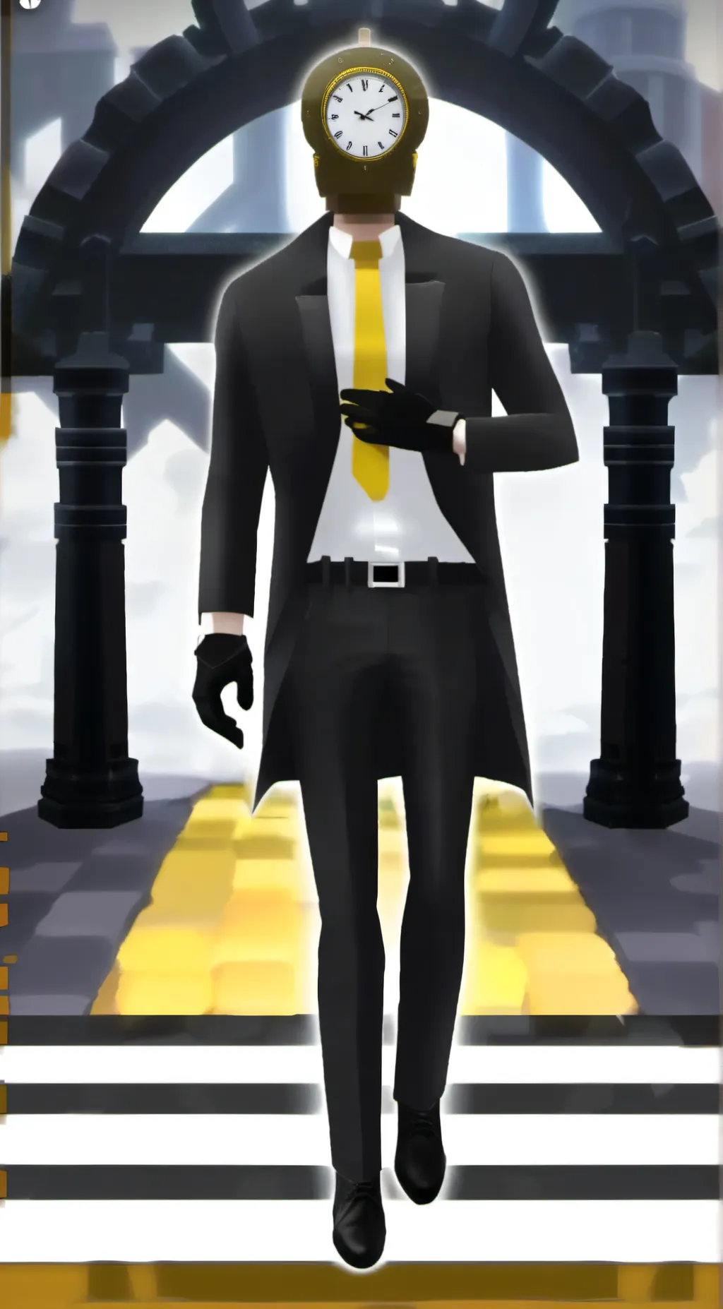 ai character: clock man leader background