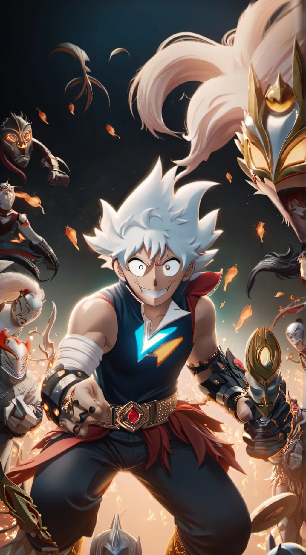 ai character: gear 5 luffy background