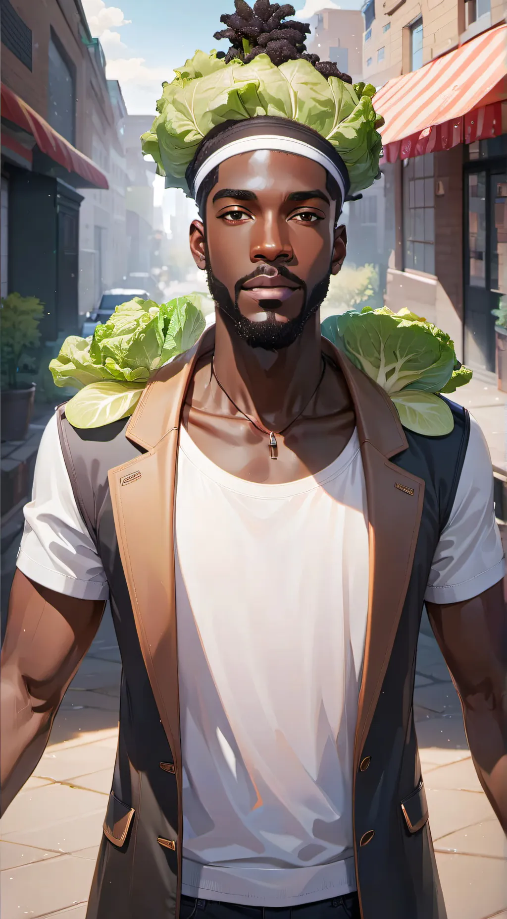 ai character: LETTUCE background