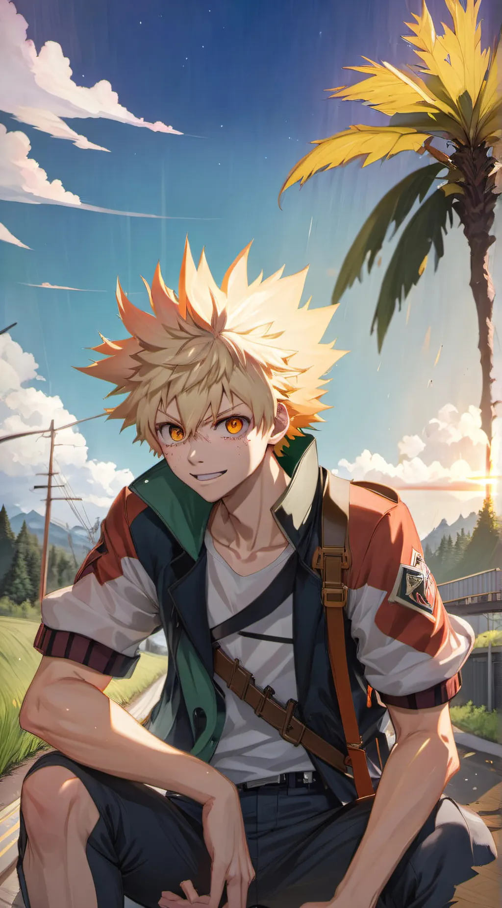 ai character: katsuki bakugo  background