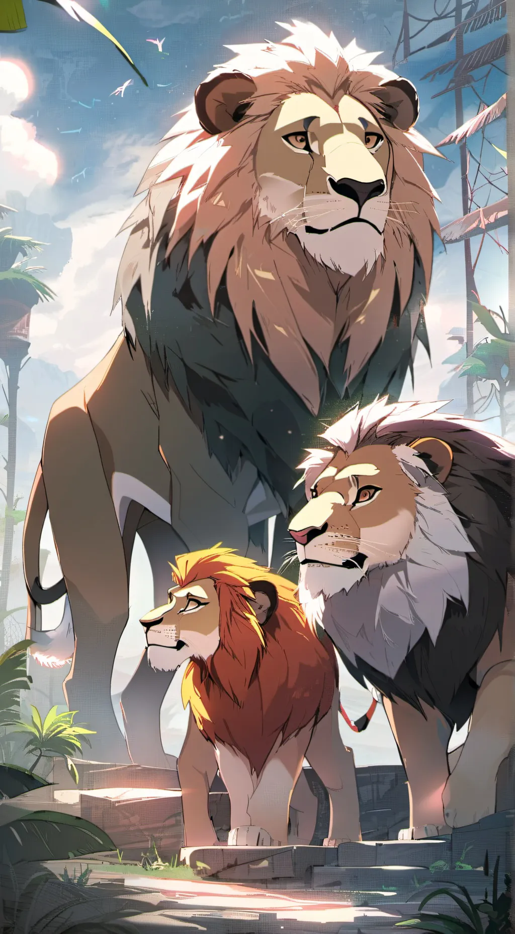 ai character: lion king  background