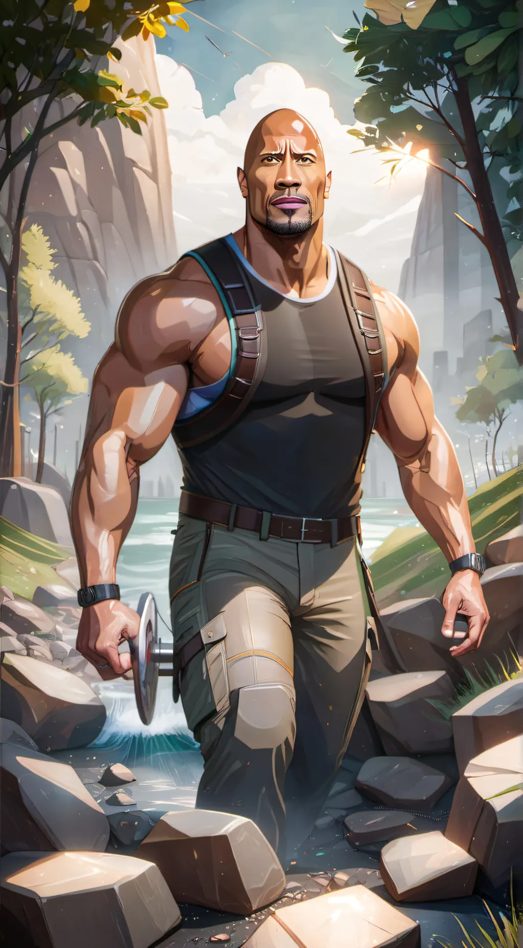 ai character: Rock background