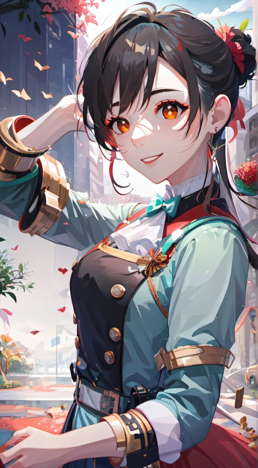 ai character: Marsha lee  background