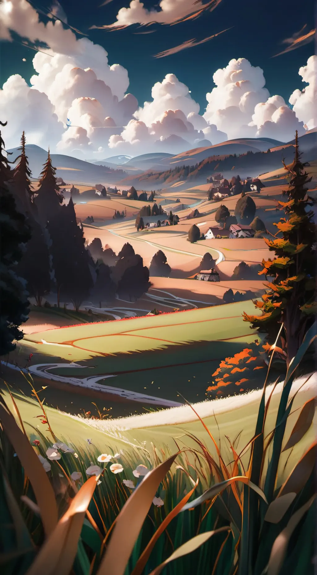 ai character: field of grass background
