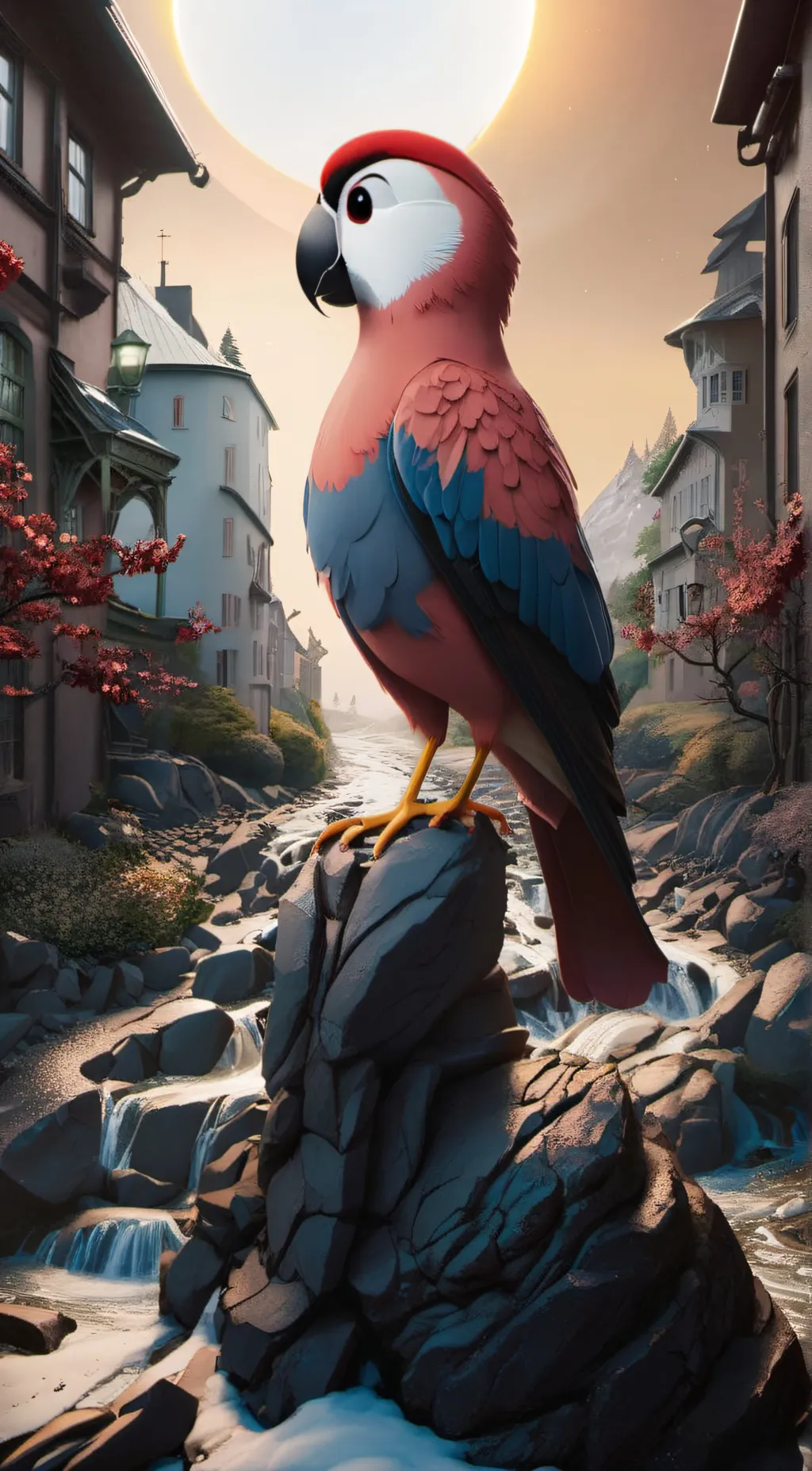 ai character: parrot background