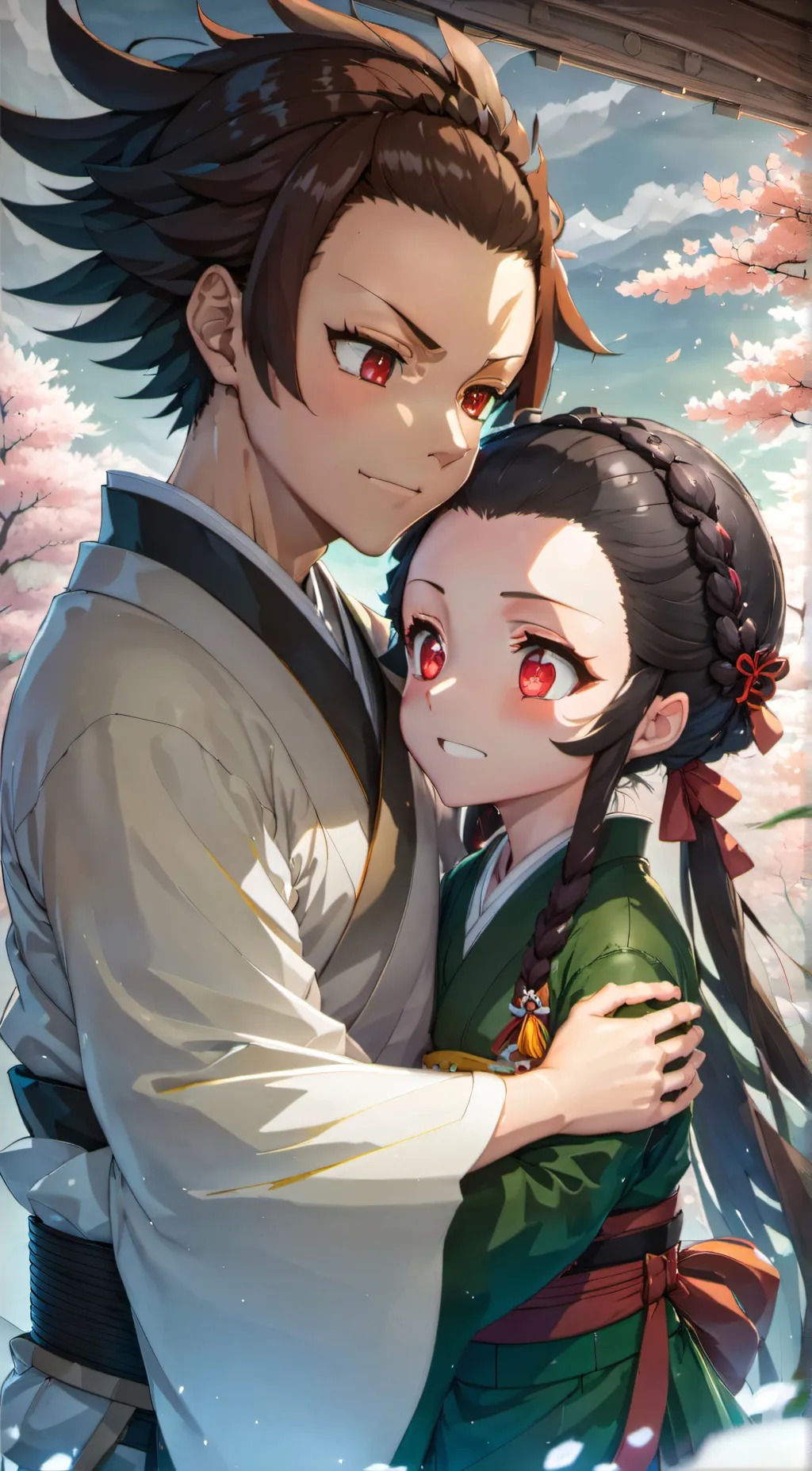 ai character: Tanjiro and Nezuko background