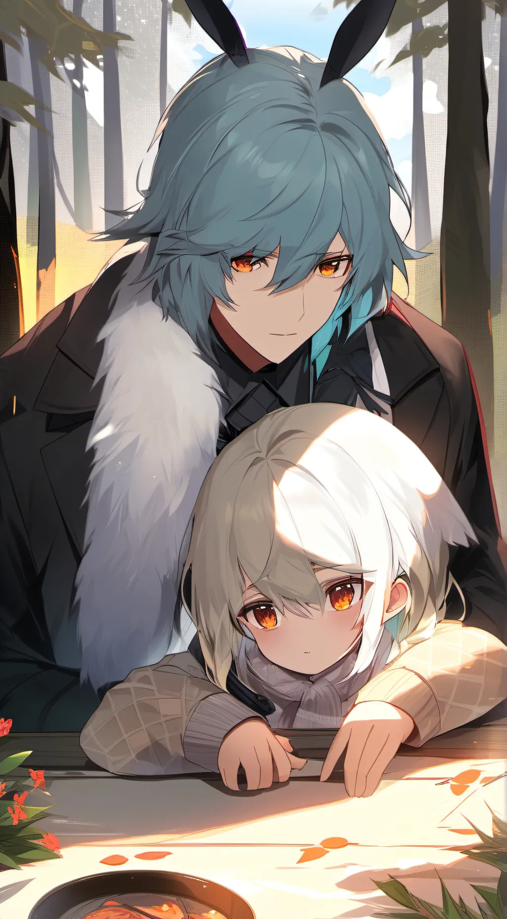 ai character: Sarah and Mary  background