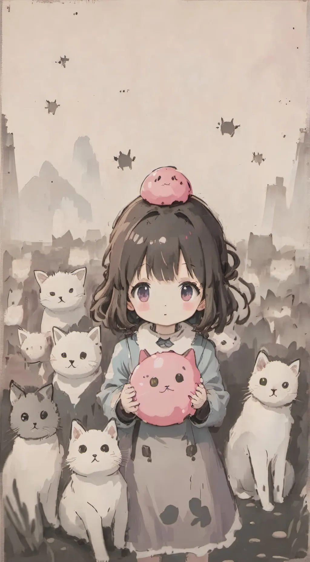 ai character: Cat heaven background